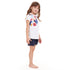 Girls summer pajama set Flowers t-shirt + Navy shorts